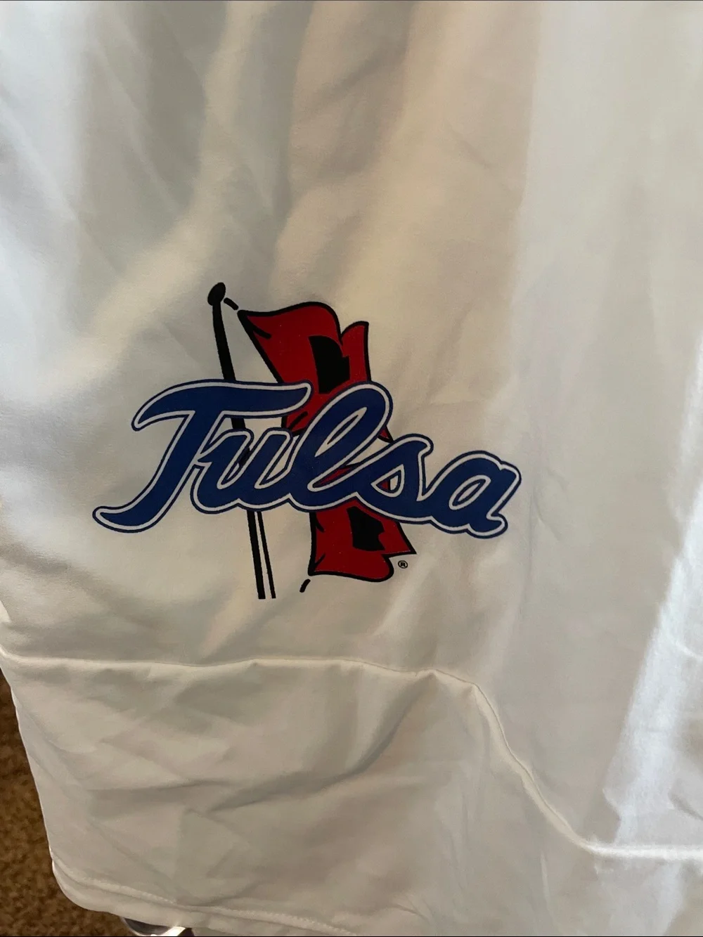 adidas White Tulsa Logo Athletic Shorts